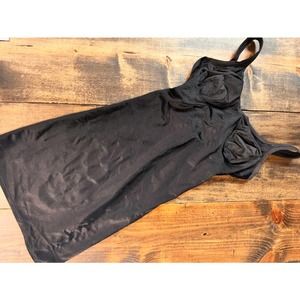 Flexees Vintage Black Shape Wear Slip Dress Size 36 D